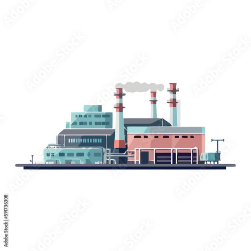 Smokestacks belching fumes pollute the industrial city