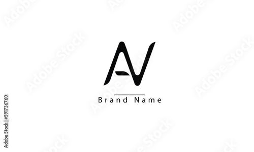 AV VA A V abstract vector logo monogram template