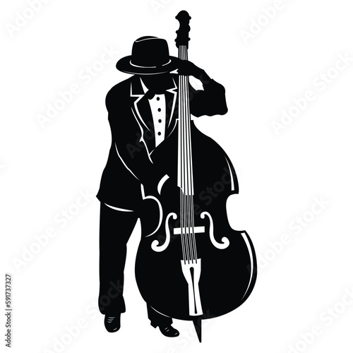 Jazz musician playing bass
