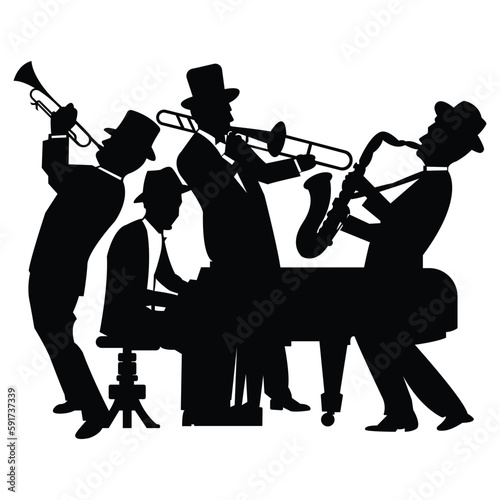 jazz musician band silhouette