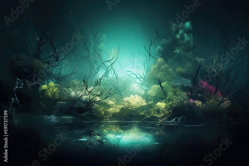 Nature wallpaper background, made with generative ai