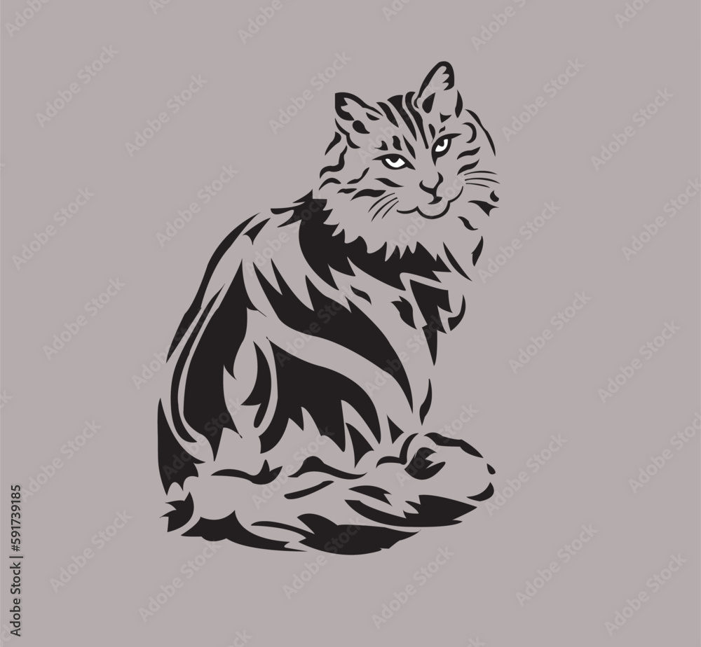 Cat Head Logo Vector Template Illustration Design. Mascot Transparent ...