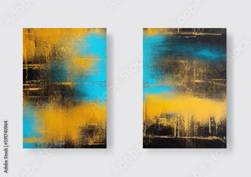 Hand drawn color painting. Abstract art background. Color texture set.