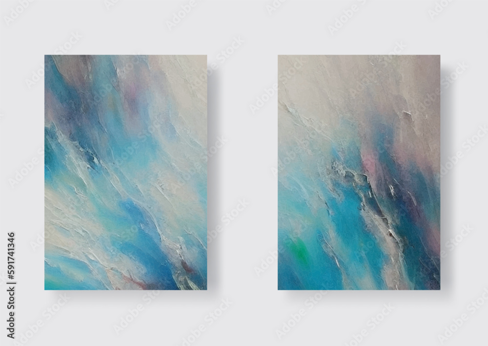 Modern Abstract Art Painting. Vector illustration set.