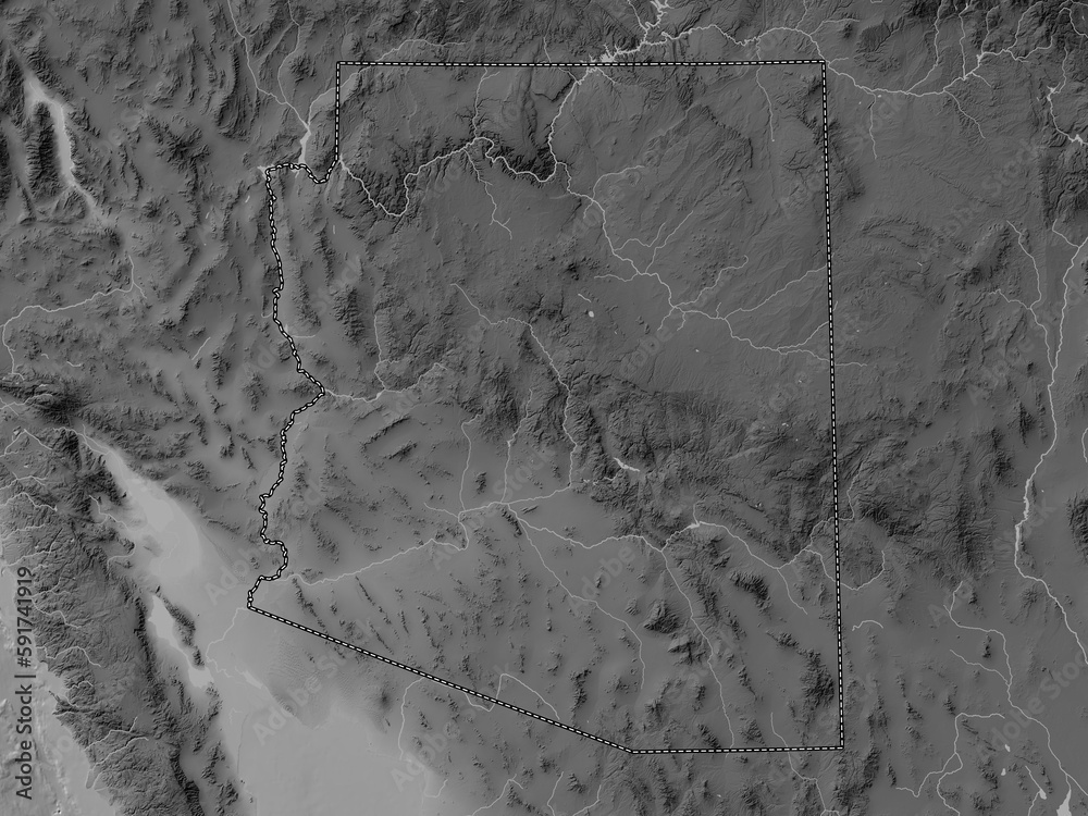 Arizona, United States of America. Grayscale. No legend