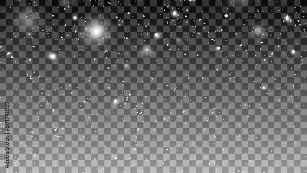 Falling snow on transparent background. Light snowfall in a short exposure time against a black background. Works well as an overlay. Falling snow on transparent background. Light snowfall in a short exposure time against a black background. Works well as an overlay.
