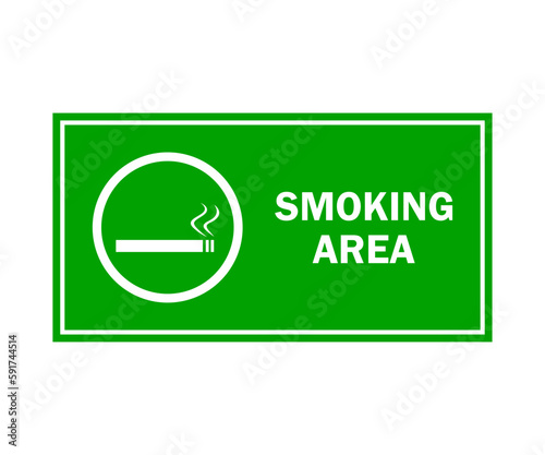 Information signboard. Illustration Smoking area sticker.