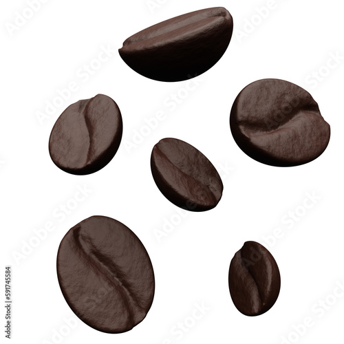 3D Coffee Beans Illustration