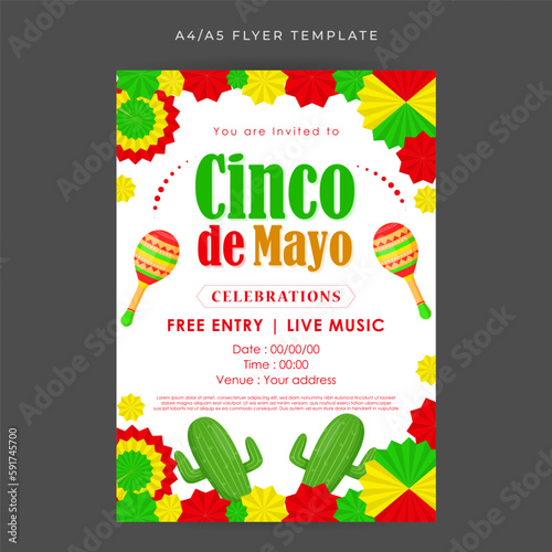 Vector illustration of Cinco de Mayo social media story feed mockup template