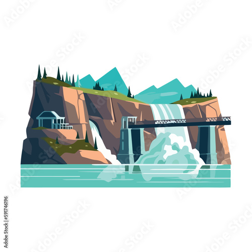 isolated water dam architecture modern