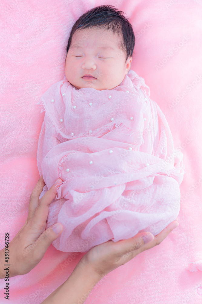 newborn baby,Closeup beautiful sleeping baby boy. Newborn baby sleeping on a blanket, beautiful