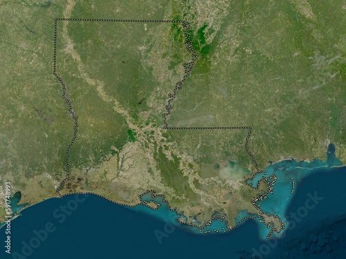Louisiana, United States of America. Low-res satellite. No legend