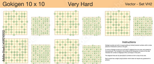 5 Very Hard Gokigen 10 x 10 Puzzles. A set of scalable puzzles for kids and adults, which are ready for web use or to be compiled into a standard or large print activity book.