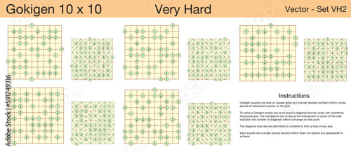 5 Very Hard Gokigen 10 x 10 Puzzles. A set of scalable puzzles for kids and adults, which are ready for web use or to be compiled into a standard or large print activity book.