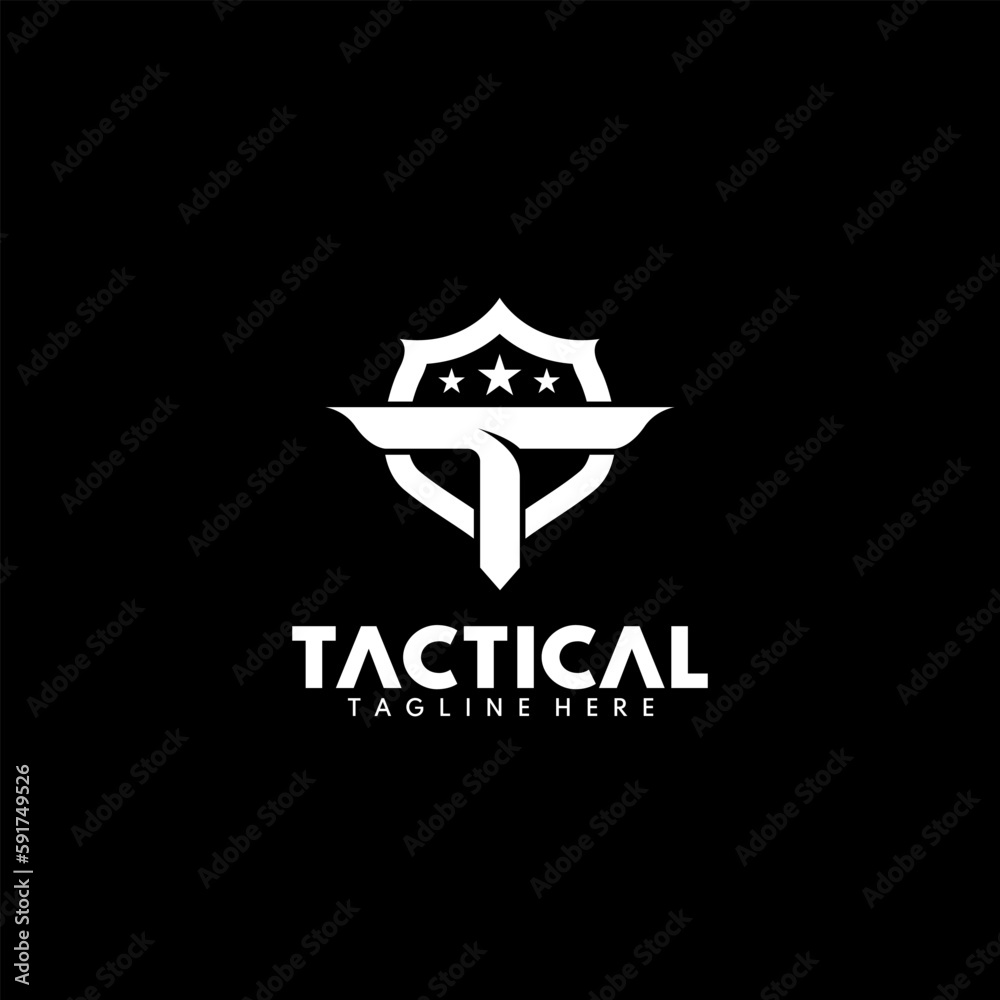 Logo for tactical military gear company that is on the top of a black