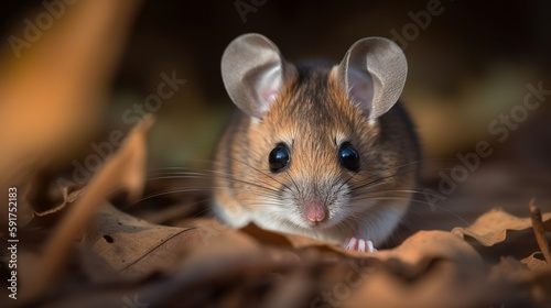 Adorable Deer Mouse Close-Up photo