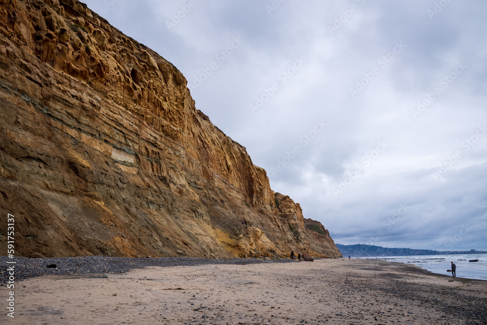 cliffs of torrey pines on a cloudy day