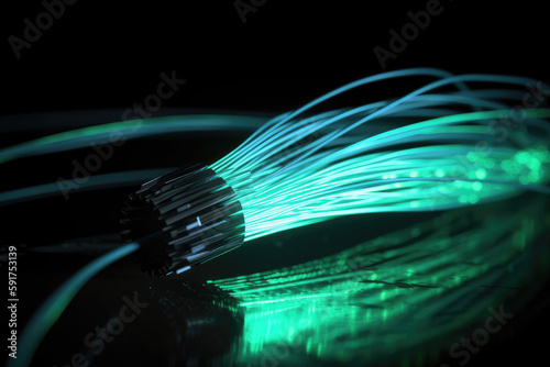 Fibre optic cable internet connection photo