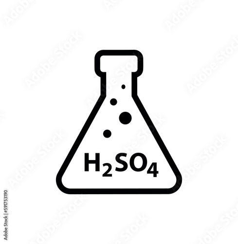h2so4 icon on white background