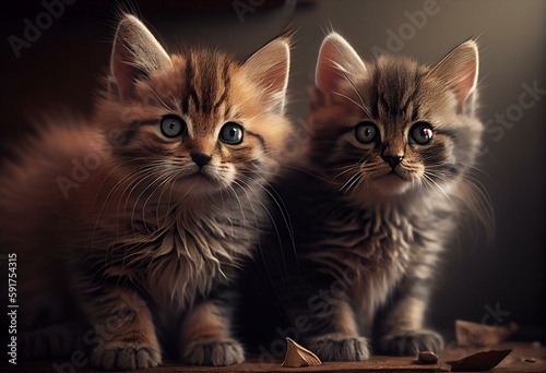 two kittens. Generative AI