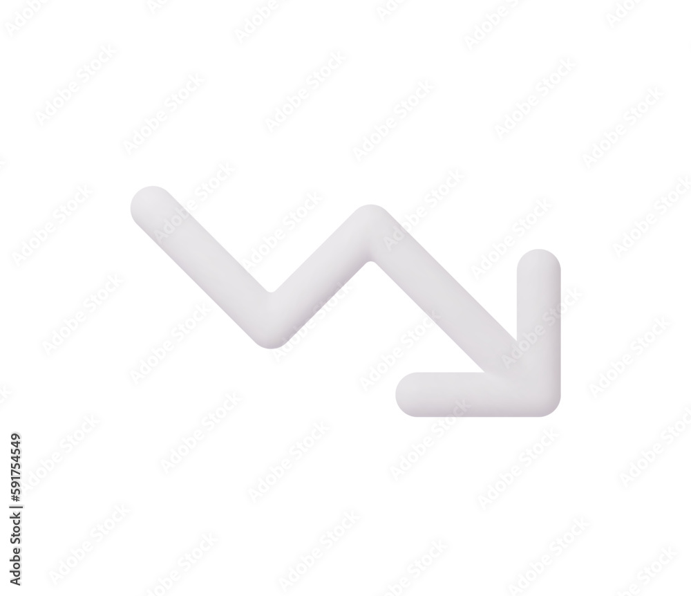 3d Realistic Trend down or decrease icon vector illustration 3d Realistic Trend down or decrease icon vector illustration