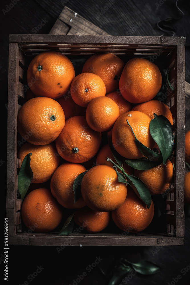 box of oranges