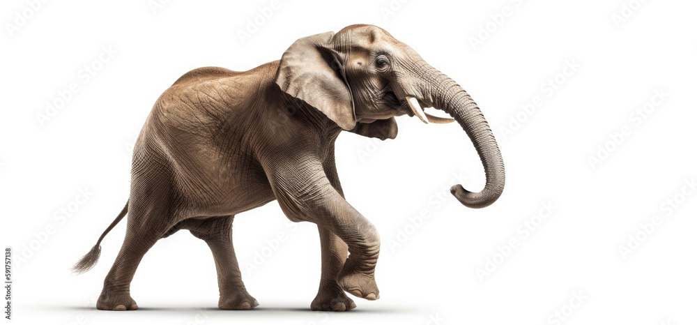 Obraz premium Dancing elephant isolated on white. Generative AI
