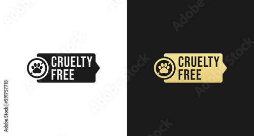 Cruelty Free Logo Vector or Simple Cruelty Free Label vector isolated. Elegant Cruelty Free Logo isolated for product design element. Cruelty Free Label for packaging design.