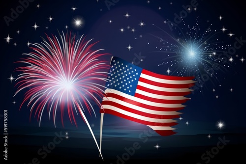 American Independence Day Background. Generative AI