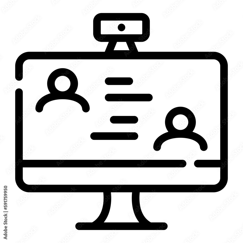 video call line icon video call line icon