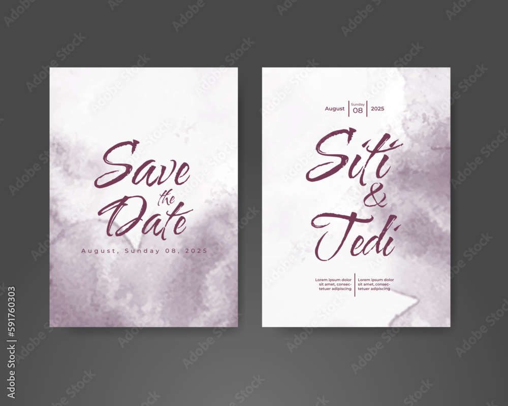 Wedding invitation with abstract watercolor background Wedding invitation with abstract watercolor background
