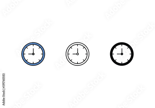 Clock icon vector stock.