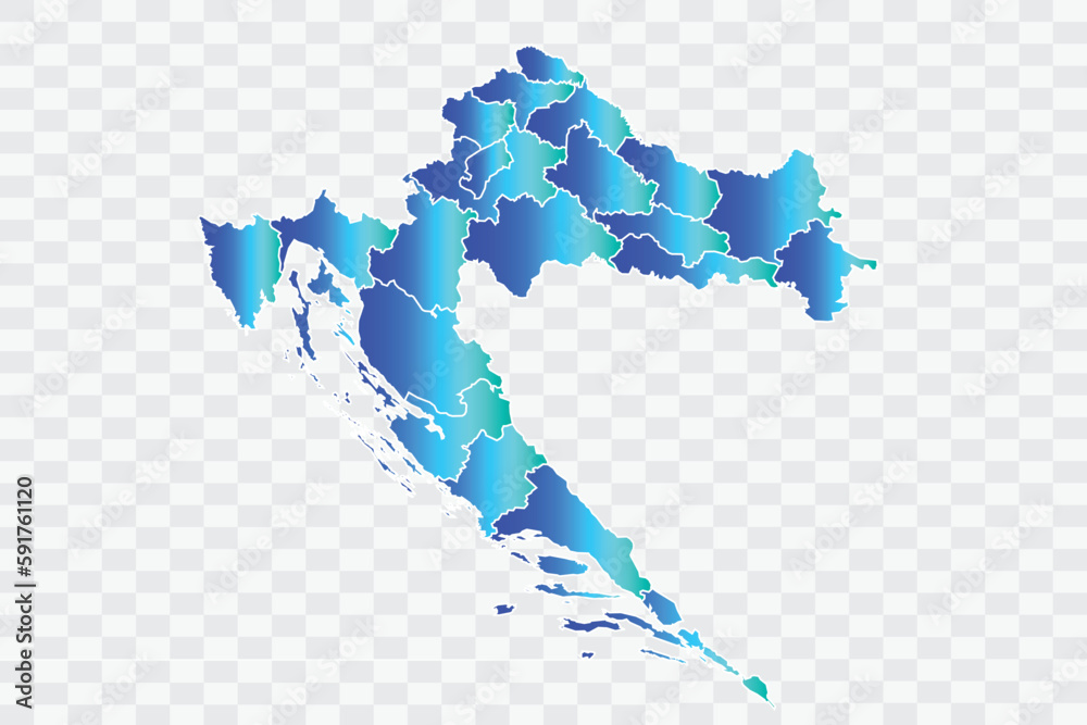 Obraz premium Croatia Map teal blue Color Background quality files png