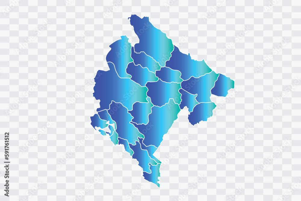 Montenegro Map teal blue Color Background quality files png