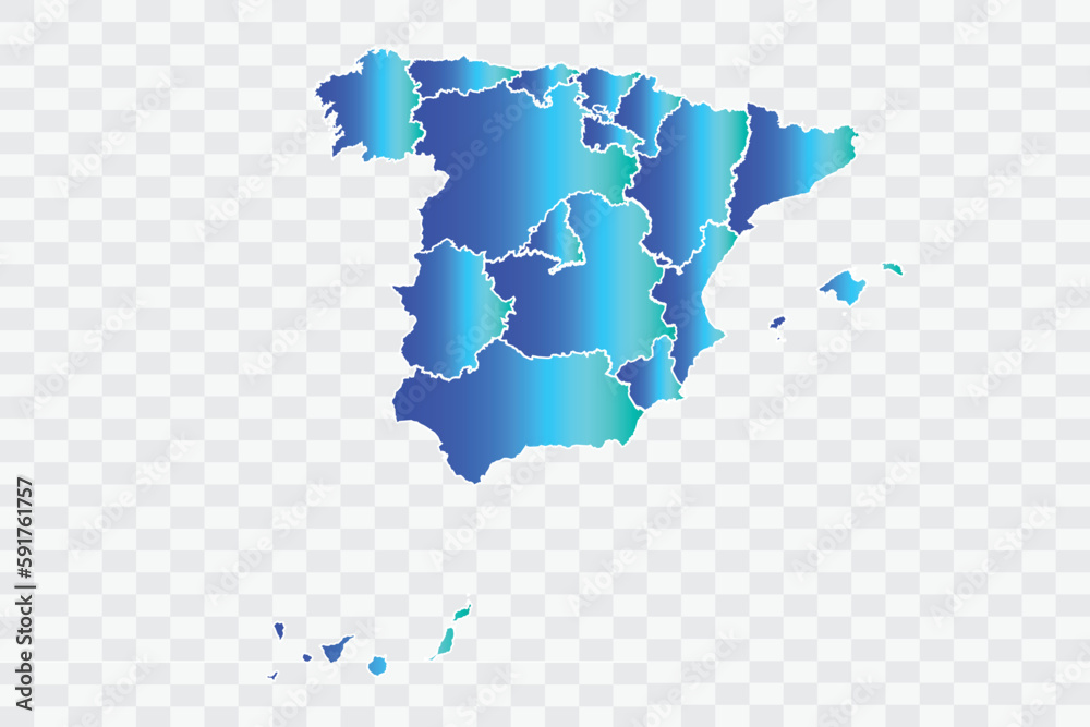 Spain Map teal blue Color Background quality files png