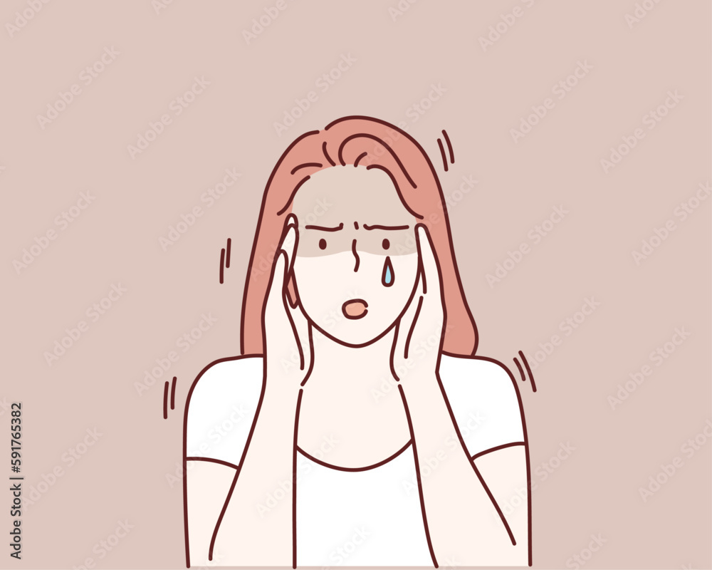 I'm afraid. Fright. Hand drawn style vector design illustrations.