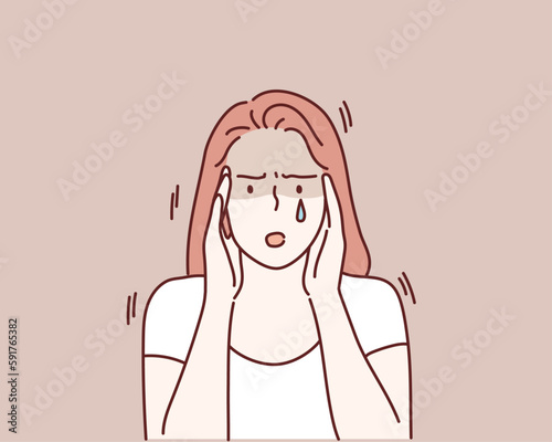 I'm afraid. Fright. Hand drawn style vector design illustrations.
