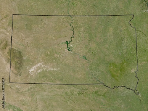 South Dakota, United States of America. Low-res satellite. No legend photo