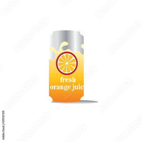 orange juice drink can icon design vector illustration