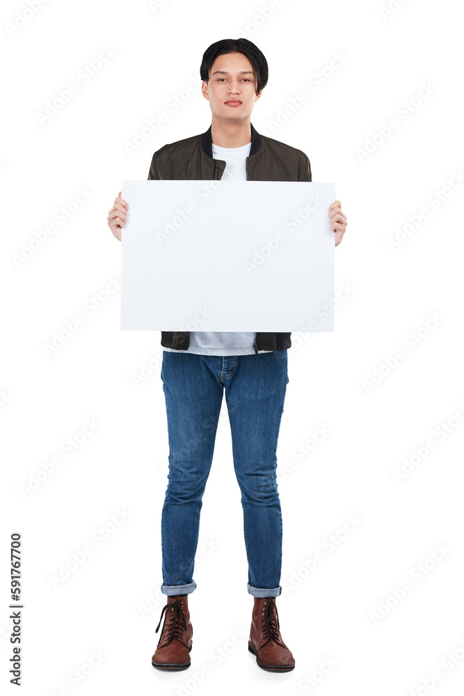 Sign, portrait and man with poster for mockup, marketing or advertising space on an isolated and transparent png background. Product placement, branding and young male with banner for promotion Sign, portrait and man with poster for mockup, marketing or advertising space on an isolated and transparent png background. Product placement, branding and young male with banner for promotion