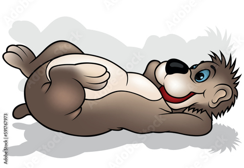 Cute Bear Lying on his Back on the Ground