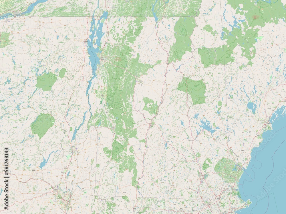 Vermont, United States of America. OSM. No legend