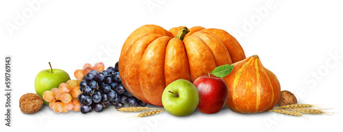 Autumn arrangement with pum...