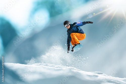 Ski young man