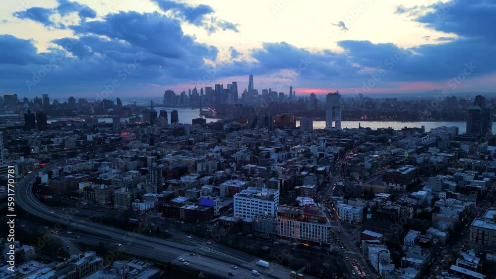 NYC Sunset Traffic Flow, Gotham Sky NYC Sunset Traffic Flow, Gotham Sky