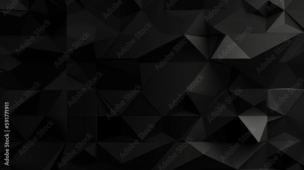Black polygonal abstract background. Triangular 3d texture.Generative Ai Black polygonal abstract background. Triangular 3d texture.Generative Ai