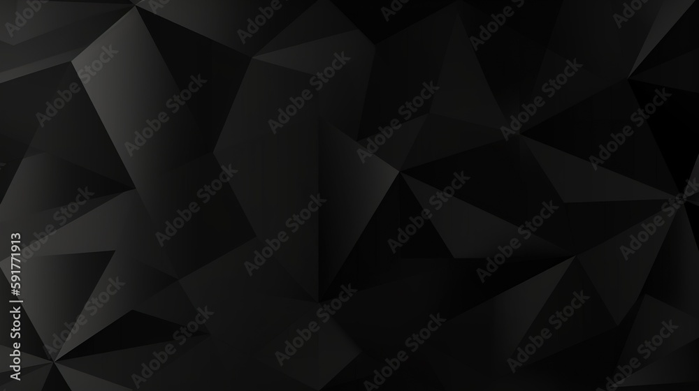 Black polygonal abstract background. Triangular 3d texture.Generative Ai Black polygonal abstract background. Triangular 3d texture.Generative Ai