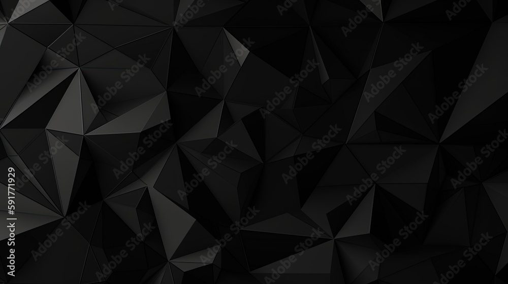 Black polygonal abstract background. Triangular 3d texture.Generative Ai Black polygonal abstract background. Triangular 3d texture.Generative Ai