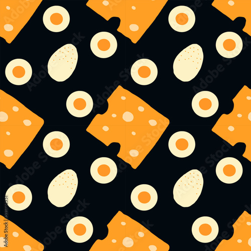 Naive style Seamless Pattern. Digital imitation childlike style. Vector.