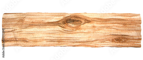 Watercolor illustration of wood texture, wooden planks isolated. Handmade.
